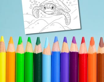 Coloring pages, coloring book, marine life, sea turtle, whale, dolphin, jellyfish, ocean life, reef fish, easy, relaxing, underwater world