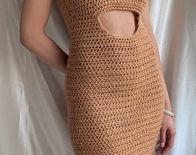 Cutout bodycon dress with pearl details