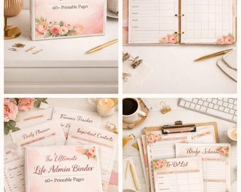 Life Admin-map afdrukbaar | Planner voor thuisorganisatie met 28 pagina's
