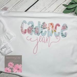 Personalized Baby Gown, Baby Gown With Name, Infant Gown With Name, Embroidered Baby Gown, Applique Name Baby Gown