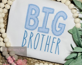 Seersucker Applique Big Brother Shirt, Sibling Set