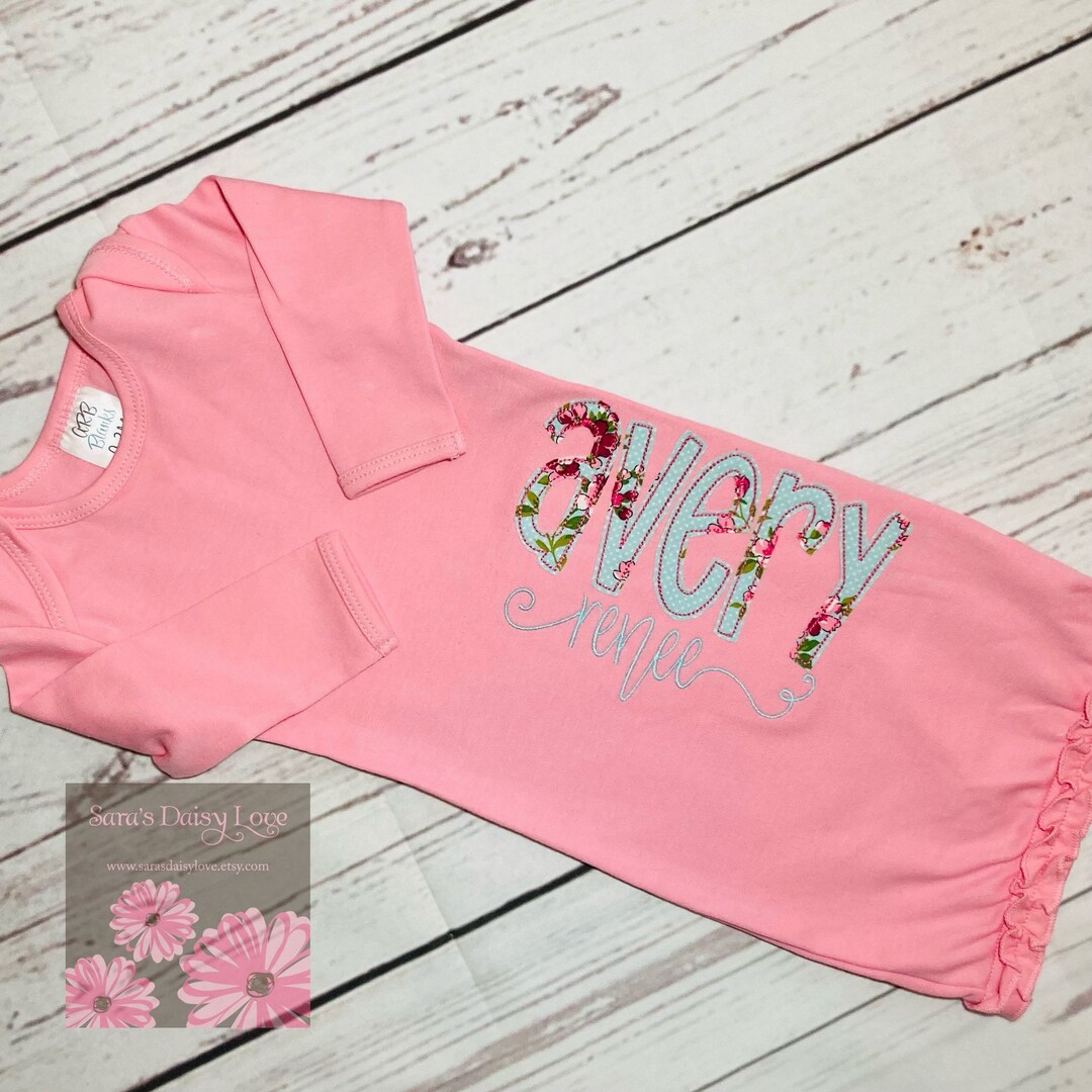 Personalized Baby Gown Baby Gown With Name Infant Gown With Name Personalized Baby Gown Baby Gown With Name Infant Gown With Name