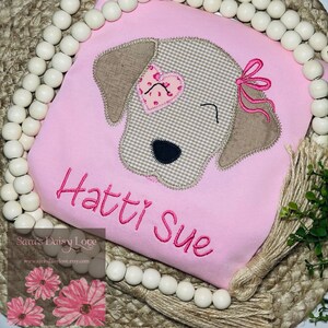 Personalized Girl's Valentine Shirt, Puppy Dog Applique