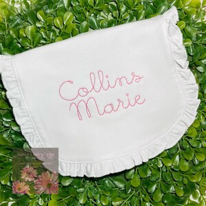 Personalized Bib Burp Cloth, Monogrammed Bib, Burp Cloth, Personalized Blanket, Baby Shower Gift, Baby Girl Gift, Sara&#39;s Daisy Love