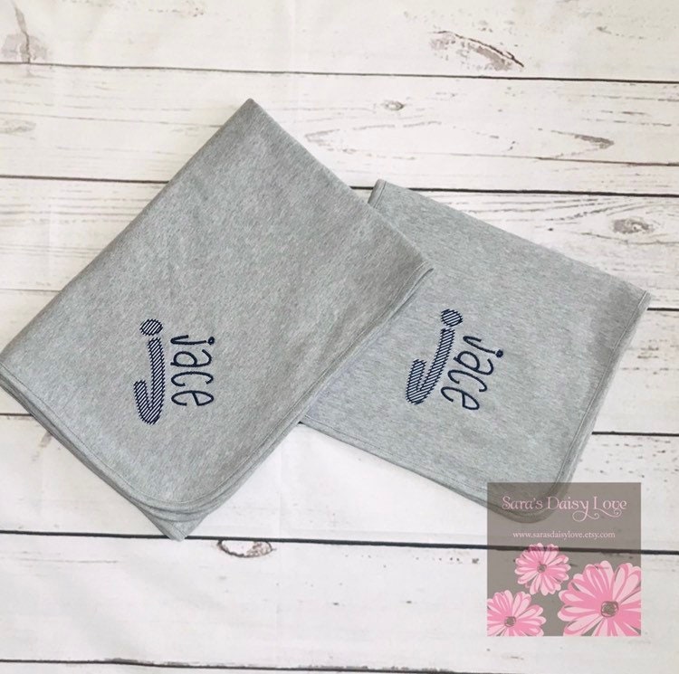 Personalized Baby Blanket, Monogrammed Bib & Burp Cloth Set
