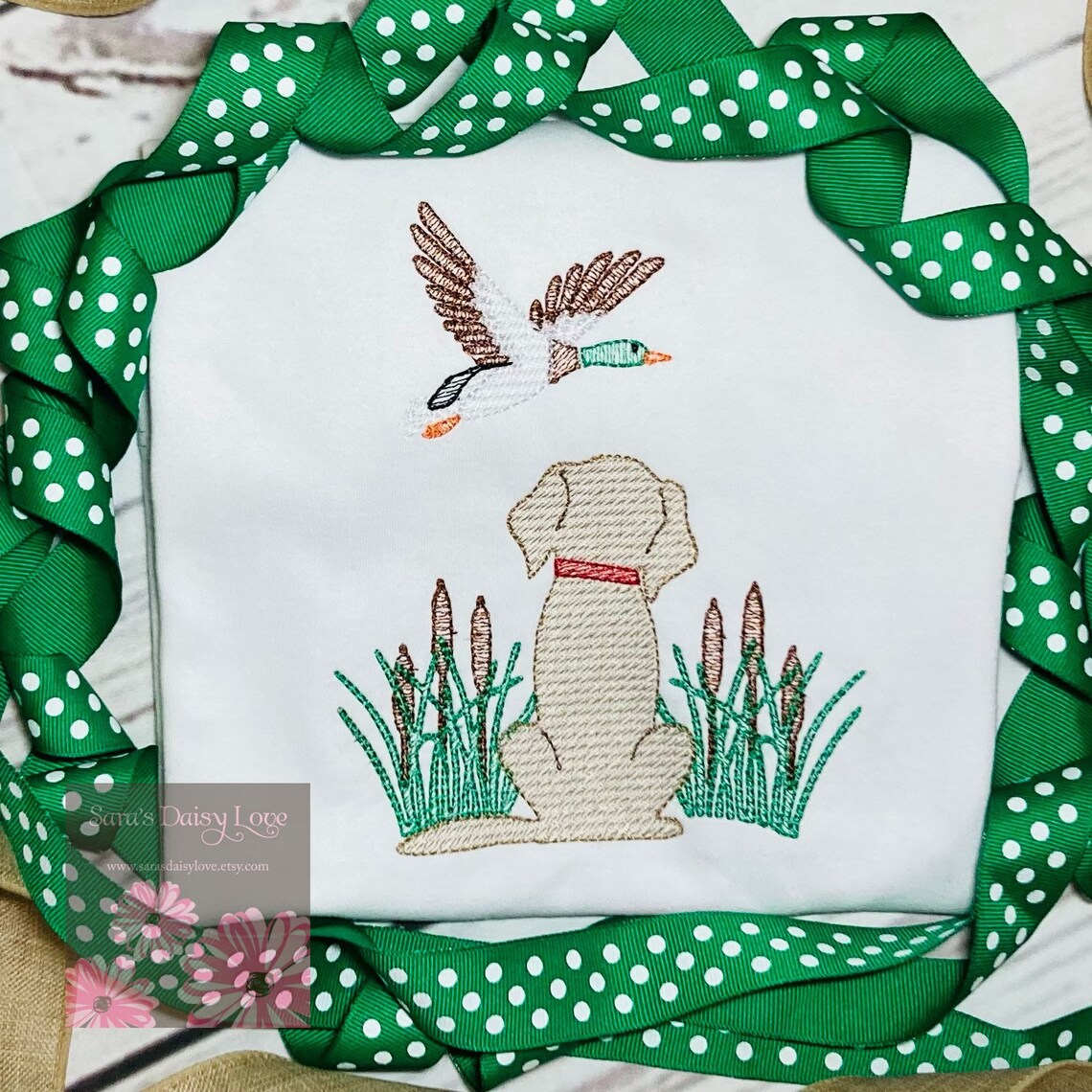Puppy watching duck sketch embroidery shirt  duck hunting  etsy
