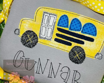 Boy's Back to School Shirt, School Bus Shirt, School Bus Applique Shirt, Back to School Shirt, First Day of School Shirt