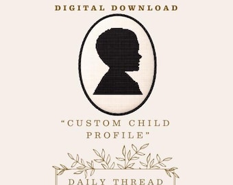 Benutzerdefinierte Silhouette Portrait Nadelspitzenmuster, neue Mutter, Muttertag, digitaler Download