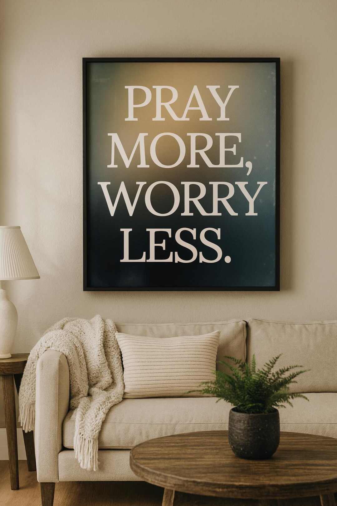 Pray More, Worry Less Wall Art | Christian Printable | Bible Verse ...