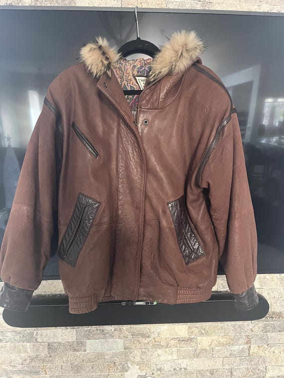 Vintage J. Percy for Marvin Richards Jacket leather and Paisley Lining size medium