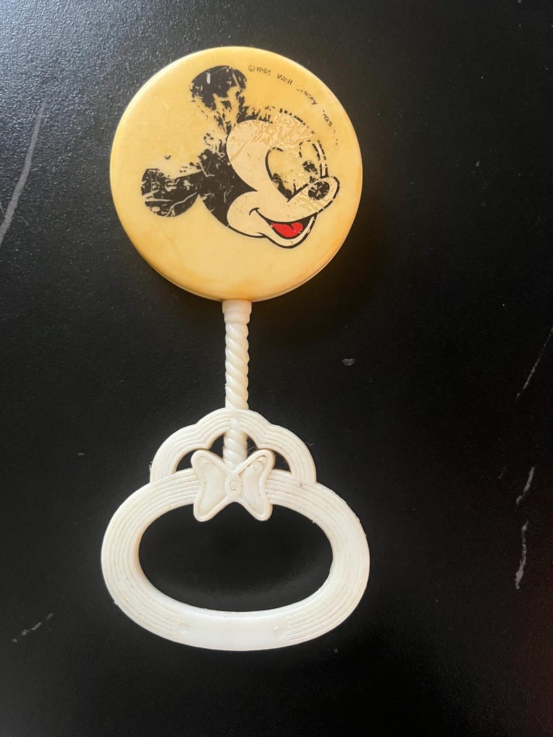 Vintage 1965 Walt Disney Mickey Mouse Plastic Baby Rattle - Etsy