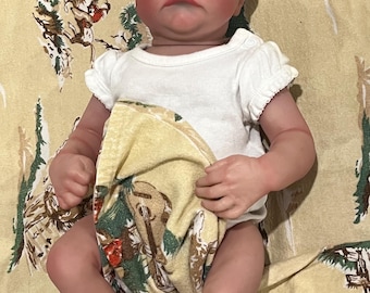 Hand-Painted Reborn Baby Doll Levi Sculpt by Bonnie Brown Lifelike Newborn Collectible Weighted Vinyl Doll