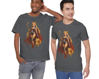 Magical Girl Warrior with Cat Tee | Anime Sailor Moon Style Shirt