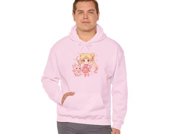 Kawaii Sailor Girl with Cat Hoodie | Anime Magical Girl Pullover