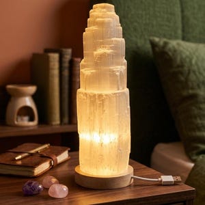 Selenite Tower – Natural Crystal Charging Tower 10cm 15cm 30cm | Large Selenite Crystal Point | Energy Cleansing Healing Stone Gift