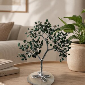 Green Jade Crystal Tree | Feng Shui Prosperity Tree | Spiritual Healing Gift