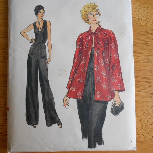 Vogue Pattern 9253 Misses'J acket and Jumpsuit      circa 1975        Uncut