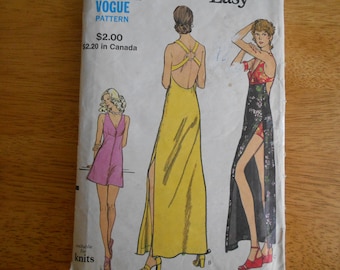 Vogue Pattern 8337 Misses' Dress and Shorts       circa 1972       Never Been Used