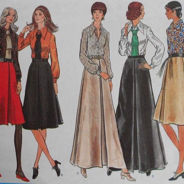 Vogue's Basic Design Pattern 2634 Misses' Skirt, Shirt and Tie       circa 1971        Uncut