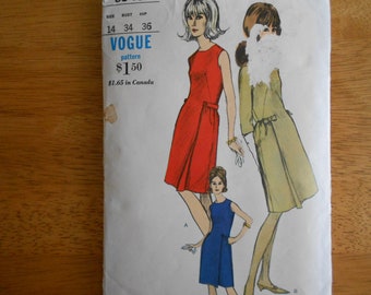 Vogue Pattern 6548 Misses' One-Piece Dress      circa 1960's