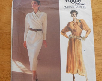 Vogue American Designer Pattern 1793 Calvin Klein Misses' Dress       circa 1986