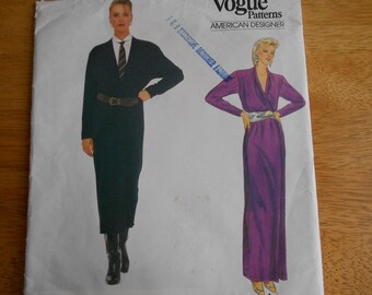 Vogue American Designer Pattern 1059 ANNE KLEIN Misses' Dress/Gown       circa 1980's       Uncut