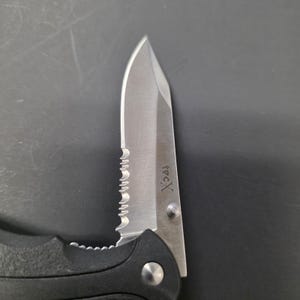 Case XX TecX X Pro II Folding Knife T0013.75T Part Serrated Black Handle w/Box image 3
