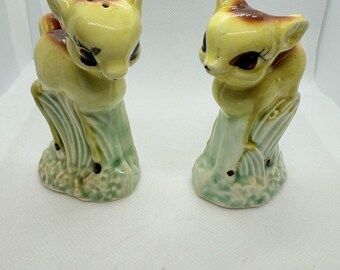 Salero y pimentero vintage MCM con diseño de cervatillo japonés