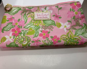 Lilly Pulitzer For Estée Lauder Pink Floral Reisetasche / Makeup Tasche Nwot