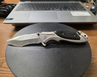 Sharps Cutlery Folding Pocket Knife – Stainless Steel Blade, Wood Inlay