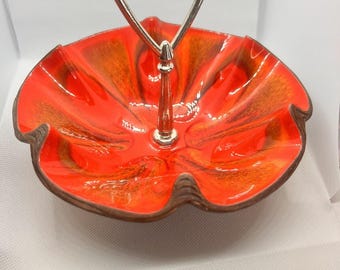 Californisch aardewerk rood imitatiehout snoep- of notenschaal 610