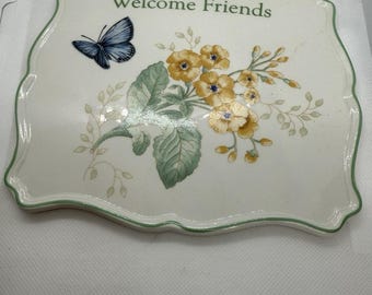 Salvamanteles de cerámica Lenox Butterfly Meadows Welcome Friends