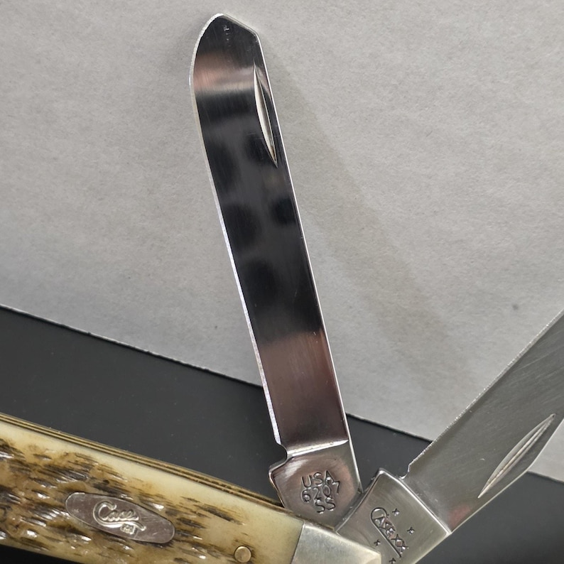 Case XX Mini Trapper Pocket Knife – 2006 – Peach Seed Jigged Bone image 5