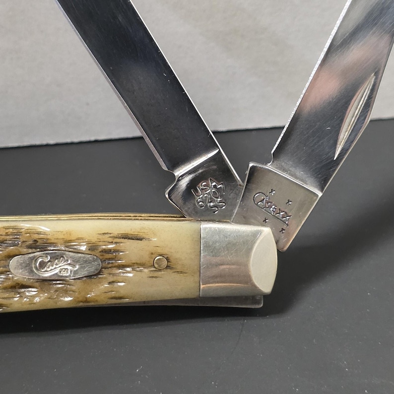 Case XX Mini Trapper Pocket Knife – 2006 – Peach Seed Jigged Bone image 12
