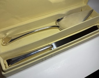 Juego de 2 piezas para bodas/postres Lenox Wedding Promises, chapado en plata, estilo vintage.