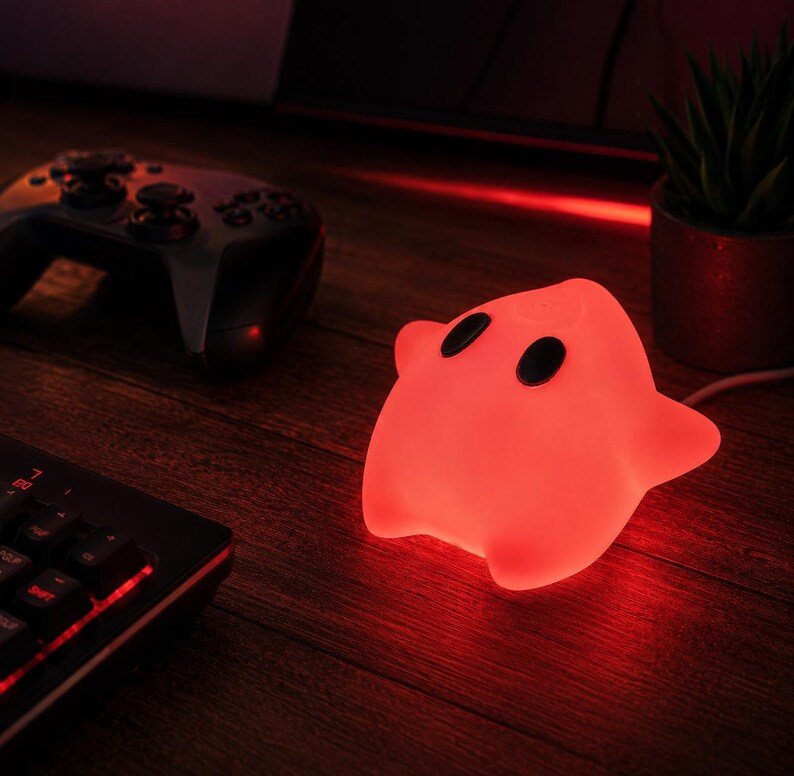 RGB Ghost Night Light – Inspired by Mario Gaming Lamp | RGB or Warm White LED imagen 4