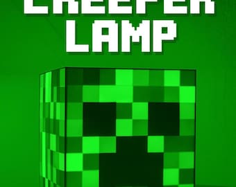 3D-Printed Minecraft Creeper Lamp – Gamer Room Decor, RGB