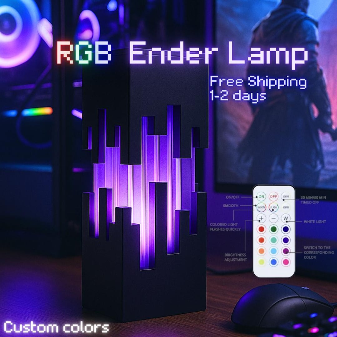 RGB Ender Gaming Lamp – Cyberpunk Pixel Light, Stream Room Decor - Etsy