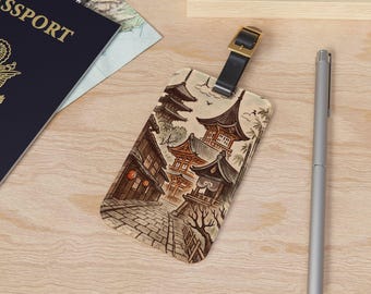 Japanese Gion Acrylic Luggage Tag, Travel Accessory