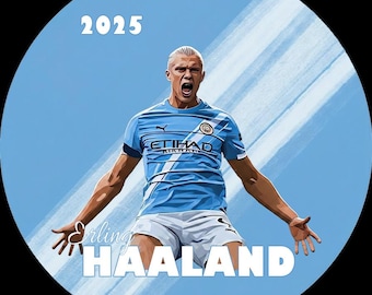 Adorno de Haaland, adorno navideño de cerámica personalizado para la fiebre de regalos, adorno navideño de cerámica personalizado para jugador estrella.