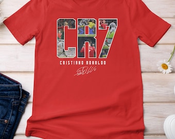 Ronaldo #7 Collage Tribute Shirt, Portugal Sports Soccer Fans Custom Gift Graphic Tee, Football Personalized Jersey Style Unisex T-Shirt