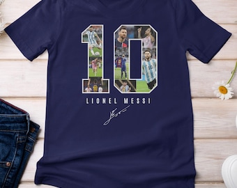 Messi #10 Collage Tribute Shirt, Argentina Sports Soccer Fans Custom Gift Graphic Tee, Football Personalized Jersey Style Unisex T-Shirt