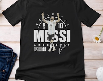 Messi #10 Soccer GOAT Legend Shirt, Argentina Sports Soccer Fans Custom Gift Graphic Tee, Football Personalized Jersey Style Unisex T-Shirt