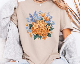 Wildflower Bouquet T-Shirt, Floral Nature Lover Tee