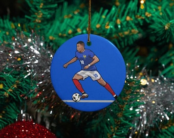 Mbappe France Soccer Ornament, Festive Christmas Tree Decor
