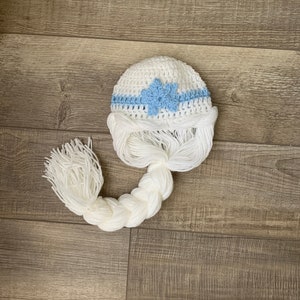 Ice Queen Baby Wig, Snow Princess Hat, El*a Fro**n Wig, Halloween Costume, Baby Snow Costume, Toddler Outfit, Newborn Photoshoot, Infant Wig