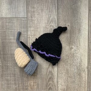 Baby Mary S****son Wig, Witch Wig And Vacuum Cleaner, Kids And Baby Halloween Costume, Witchcraft Crochet Hat, Yarn Wigs Kids, Horror Hat