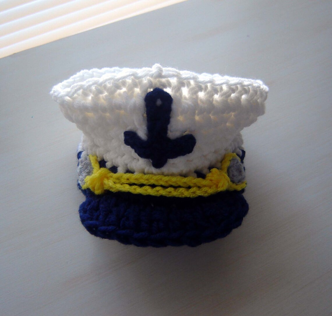 Baby Sea Captain Hat Baby Boy Crochet Hat Newborn Etsy