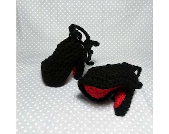 Red Bottom Baby Shoes, Kids And Baby Halloween, Baby High Heels, Crochet Baby Pumps, Girl Designer Booties, Newborn Photo Props, Stilettos