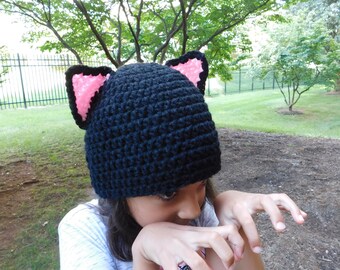 Baby Cat Hat, Childs Cat Costume, Kitty Costume Girl, Toddler Cat Ears Hat, Animal Photography Props, Ear Flapped Hat, Newborn Beanie